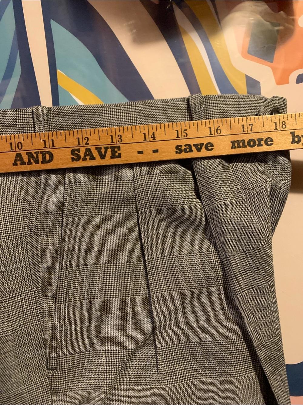 NWT Made in USA 100% worsted wool vintage Gray GlenPlaid Dress Pants unhemmed - Picture 4 of 6